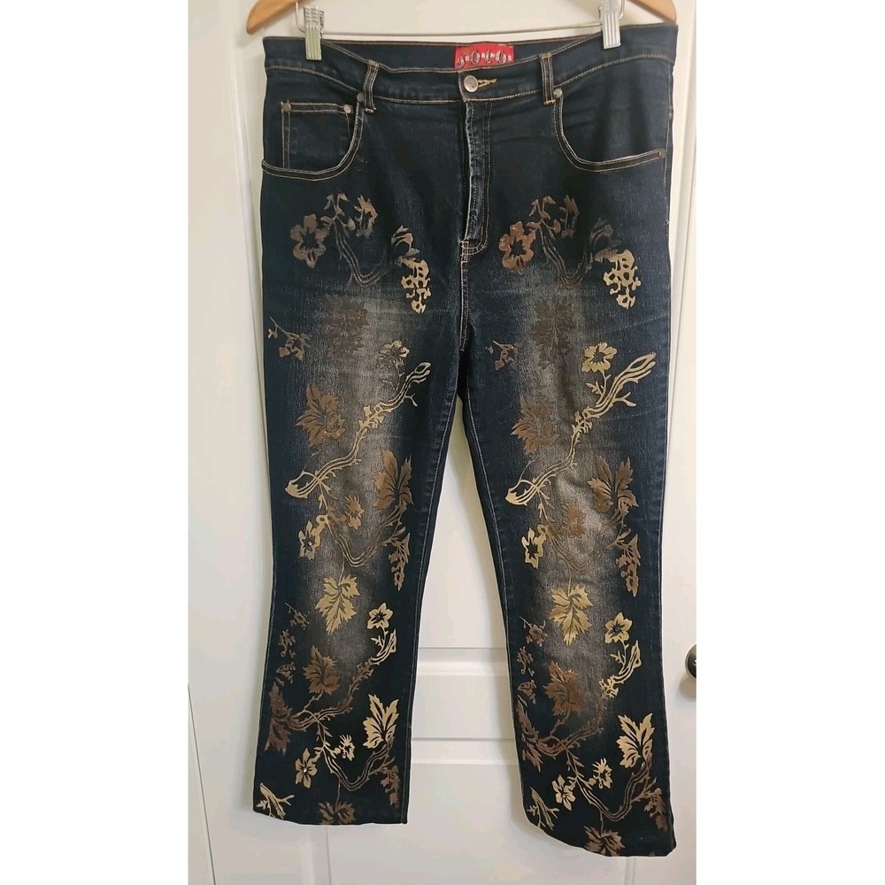Solo jeans Vintage Velvet Applicate Size 12 Spandex cotton